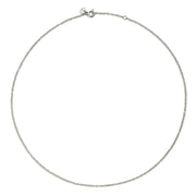 Collana Essentials DoDo in oro bianco rodiato 18K con piastrina, design minimal e raffinato.